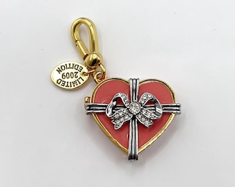 Vintage Juicy Couture Silver Tone With Diamond Ring Heart Charm
