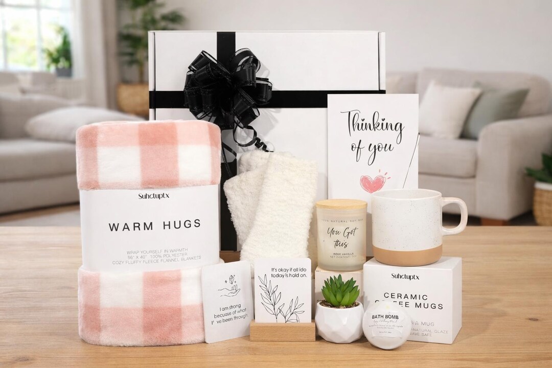 10PCS Get Well Soon Gift Basket for Women Care Package Blanket Mug ...