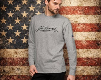 John Hancock Signature Sweatshirt - Patriotic Unisex Apparel