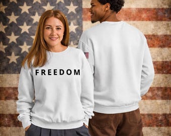 FREEDOM Charlie Kirk Inspired fleece crewneck sweatshirt LIGHT