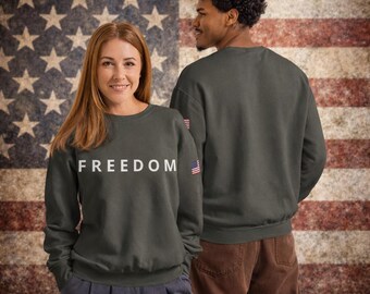FREEDOM Charlie Kirk Inspired fleece crewneck sweatshirt DARK