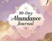 30-Day Abundance Journal: Manifestation Prompts + Cheatsheet (PDF Download)