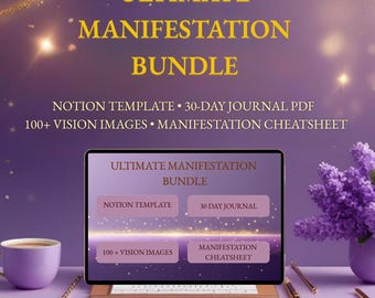 Ultimate Manifestation Kit: Notion Dashboard, Journal, Vision Board (Digital Download