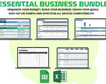 Small Business Bundle Google Sheets Excel Bookkeeping Budget Inventory Tracker Expense Planner Income Tracker Finance Dashboard Template