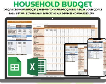 Family Budget Planner Excel Google Sheets Couples Budget Shared Household Budget Template Monthly Expense Tracker Simple Finance Spreadsheet
