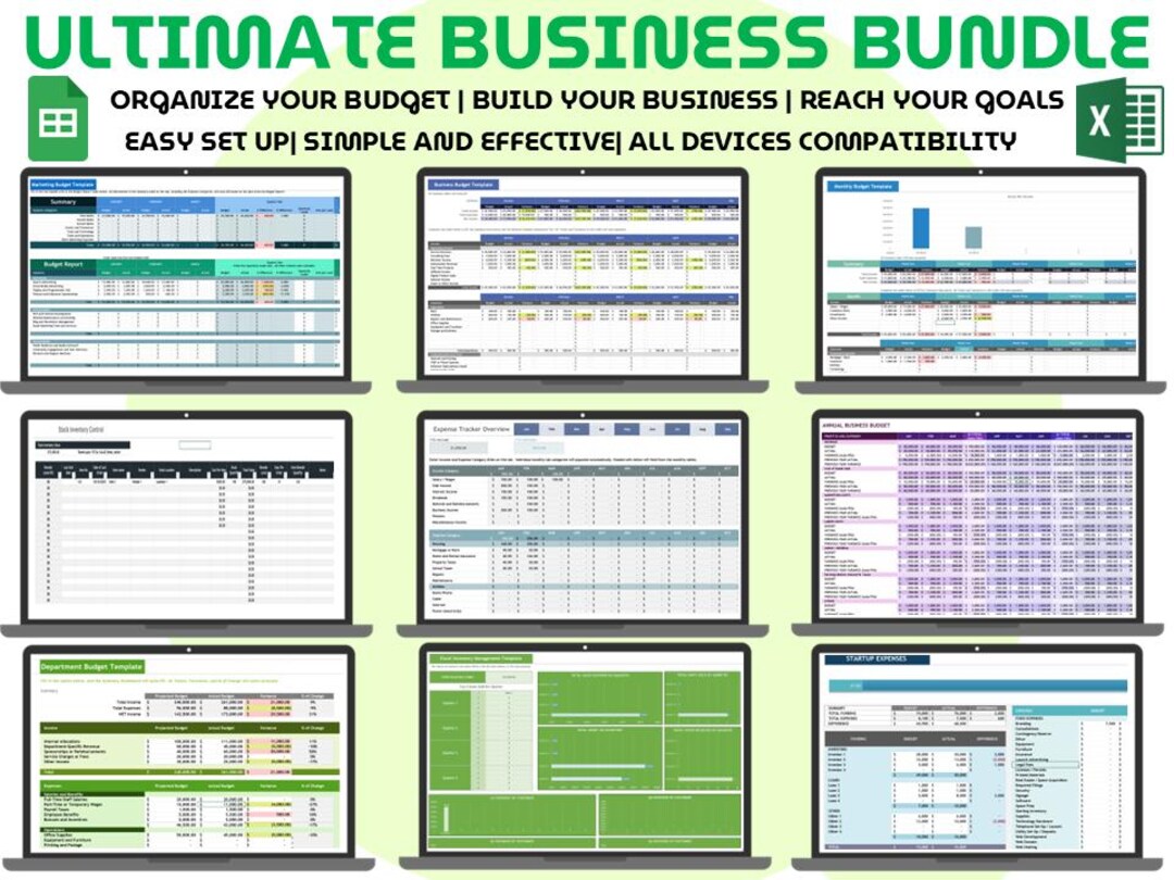 Small Business Bundle Google Sheets Excel Bookkeeping Inventory Tracker ...