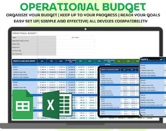 Operational Budget Template Excel and Google Sheets Business Expense Planner Monthly Cost Tracker Finance Spreadsheet Budget Forecast Tool