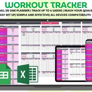 Pianificatore di allenamento Fogli Google Foglio di calcolo per il monitoraggio del fitness Registro degli esercizi Modello per palestra Diario di sollevamento pesi Calendario di allenamento a casa Dashboard