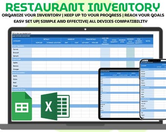 Restaurant Kitchen Inventory Template Google Sheets Excel Food Stock Management Simple One Sheet Restaurant Inventory Tracker Spreadsheet