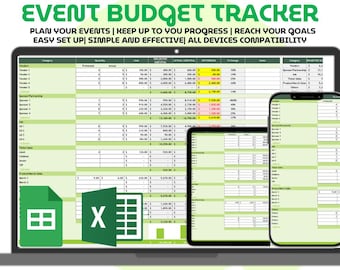 Event Budget and Revenue Tracker Excel Google Sheets Template Profit Loss Planner for Wedding Party and Business Event Management Tool
