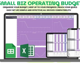 Small Business Operating Budget Template Excel Google Sheets Monthly Expense Income Tracker Simple Financial Forecast Dashboard Spreadsheet