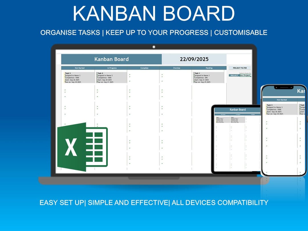 Excel Kanban Board and Project Tracker | Task & Team Management ...