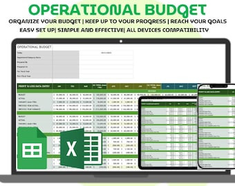 Business Operational Budget Template Excel Google Sheets Monthly Expense Planner Financial Forecast Tracker Department Budget Spreadsheet
