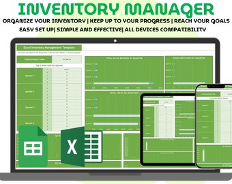 Voorraadbeheer en -tracker Spreadsheet Excel Google Spreadsheets Small Business Voorraadbeheersjabloon Dashboard Ordertracker