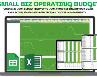 Business Operating Budget Template Excel Google Sheets Monthly Cost and Revenue Tracker Simple Financial Forecast Dashboard Spreadsheet