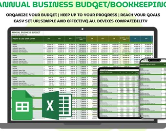 Annual Business Budget Template Excel Google Sheets one tab financial tracker yearly expense income planner for small business freelancers