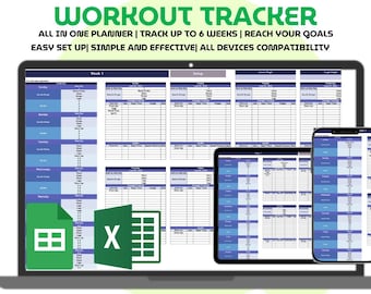 Workout Planner Google Sheets Fitness Journal Template Exercise Tracker Gym Log Weightlifting Sheet Home Workout Schedule Training Dashboard