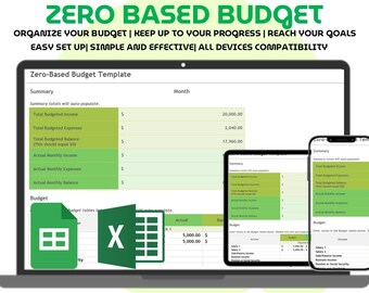 Zero Based Budget Spreadsheet Google Sheets Excel Template Monthly Paycheck Budget Planner Personal Finance Tracker Dashboard Easy to Use