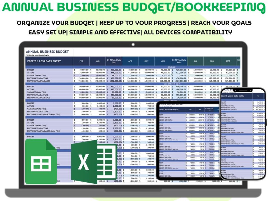 Simple Annual Business Budget Template Excel Google Sheets Annual ...