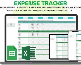 Expense Tracker Spreadsheet Google Sheets Excel Monthly Budget Template Income and Expense Tracker Simple Business and Personal Finance