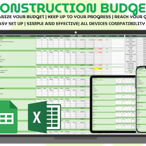 Construction Budget Excel Template Google Sheets Download Custom Automated Project Cost Tracker Single Sheet Side Dashboard Home Reno Build