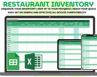 Restaurant Food Inventory Template Google Sheets Excel Kitchen Stock Tracker Simple One Sheet Restaurant Supply Inventory Spreadsheet