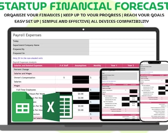 Startup Financial Forecast Template Excel Google Sheets Business Budget Planner Cash Flow Profit Loss Financial Projection Startup Planning