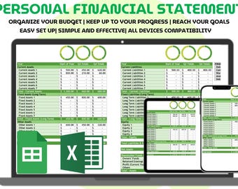 Personal Financial Statement Spreadsheet Excel Google Sheets Personal Finance Tracker Net Worth Tracker One Sheet Budget and Asset Tracker