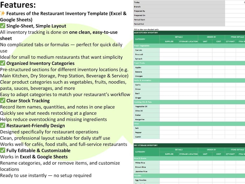 restaurant food inventory template Images High Quality... Restaurant Food Inventory Template Google Sheets Excel Kitchen Stock ...