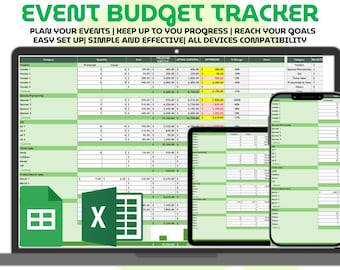 Ereignisbudget Umsatz-Tracker Excel Google Sheets Vorlage Gewinn-Verlust-Planer Hochzeitsfeier Corporate Fundraiser Konferenz-Veranstaltungsplaner
