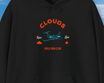 Wolken Unisex Hoodie Kapuzenpullover | Gemütliches Wolken Print Sweatshirt, Einzigartiges Geschenk für Abenteurer, Komfort für Regentag, Reisebegleiter