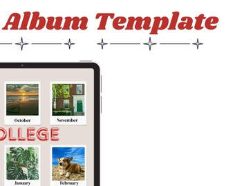 Digital College Photo Album Template: Minimalist Semester Memory Book (Canva or PDF File)