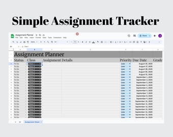 Automatic Assignment Planner: Simple Google Sheets Organizer for Students