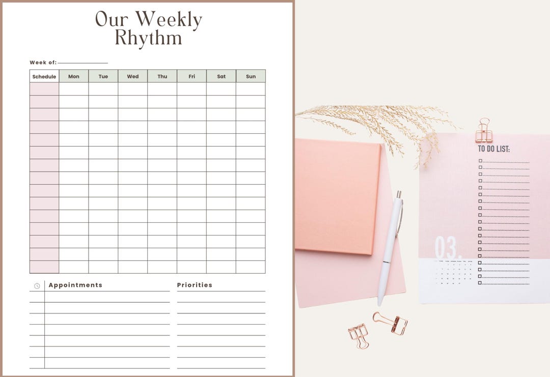 Family Weekly Planner Printable PDF | Schedule Organizer | at a Glance ...