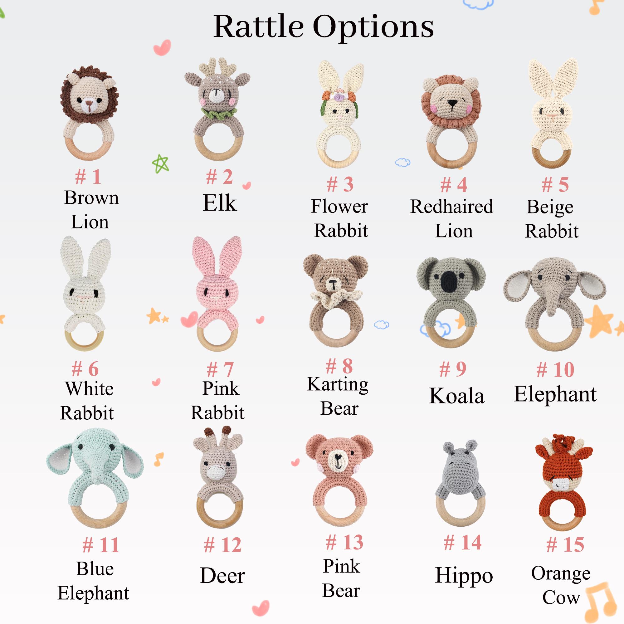 Ebay Rattle Personalized Baby Rattle With Name, Crochet Baby Rattle, Animal Rattle ...