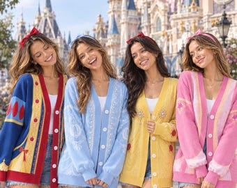 Cárdigan de princesa, disfraz de cuento de hadas, Blancanieves, Cenicienta, Bella y Aurora, regalo de Navidad para un viaje de chicas a un parque temático.