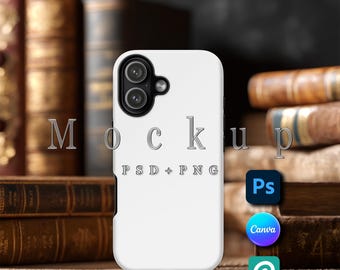 iPhone 17 Case Mockup:  PSD Canva PNG (Digital Download)
