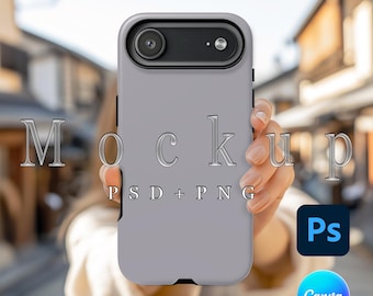 iPhone 17 Air Case Mockup: Smart Object PSD, Canva, PNG (Digital Download)
