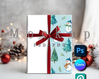 Geschenkpapier Mockups (Smart Objekt PSD und Canva PNG)