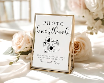 Libro degli ospiti con foto Polaroid / Segnaletica per matrimoni / 5x7 / 8x10 / PDF stampabile