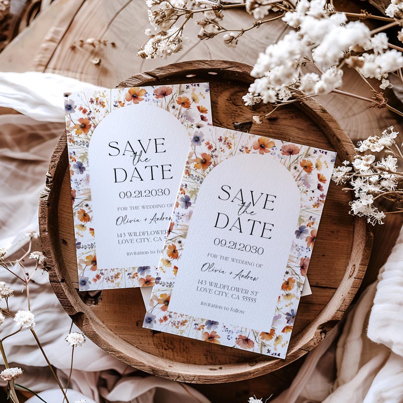 Save the Date | Rustic Wedding Invitation | Editable Canva Template ...