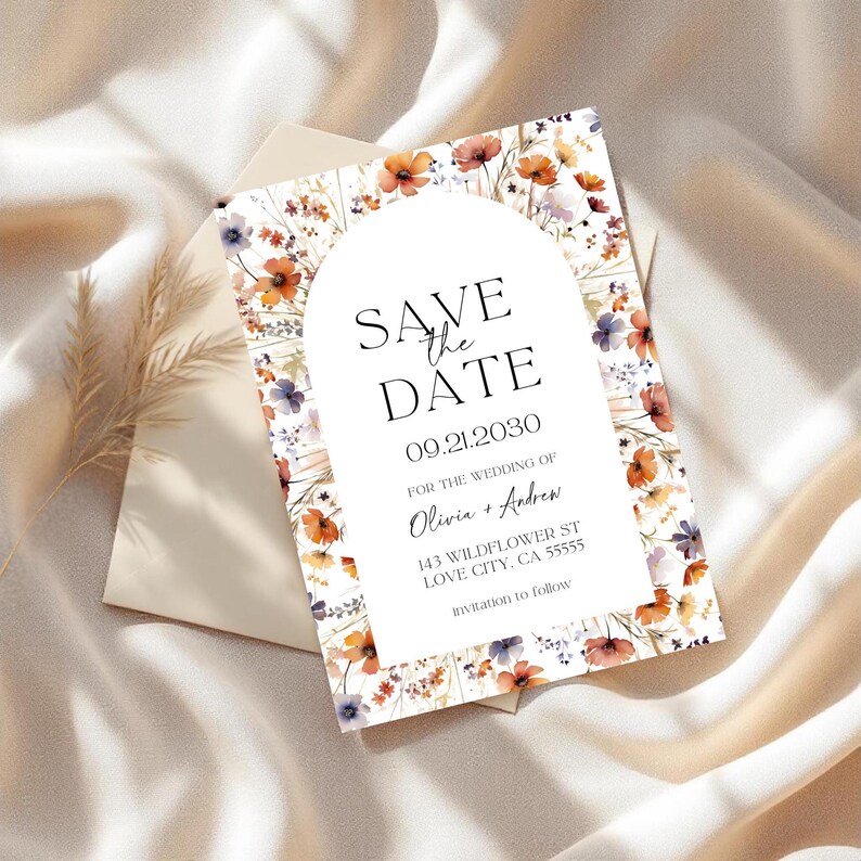 Save the Date | Rustic Wedding Invitation | Editable Canva Template ...