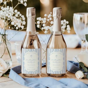 Something Blue Bridal Shower Wine And Champagne Label | Party Favors | Editable Template