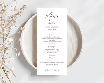 Custom Wedding Menu | Editable Canva Template | Instant Download