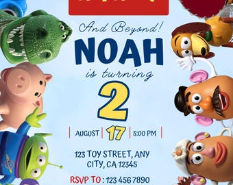 Toy Story Birthday Invitation Template, Toy Story Party Invite, Editable Canva Birthday, Kids Birthday Invitation, Digital Printable