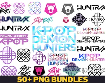 50+ KPOP Dämonenjäger & Saja Boy Logo Bundle: PNG Datei Transparenter Hintergrund | Hochwertige druckbare Datei