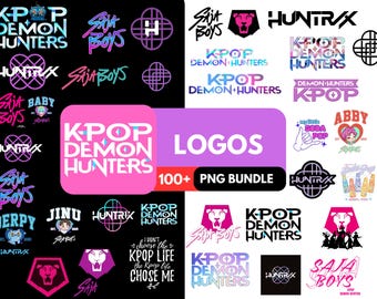100+ KPOP Dämonenjäger & Saja Boy Logo Bundle: PNG Datei Transparenter Hintergrund | Hochwertige Druckbare Dateien