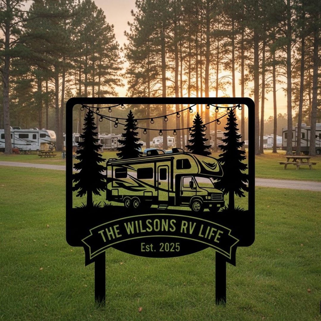 Privat Rv Rental Sign Personalized RV Campground Sign, Custom Family RV Life Metal Yard Sign ...