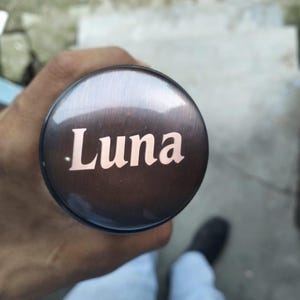 Personalized copper bottle with engraved name 'Luna' on the cap, custom gift water bottle, eco-friendly reusable drinkware