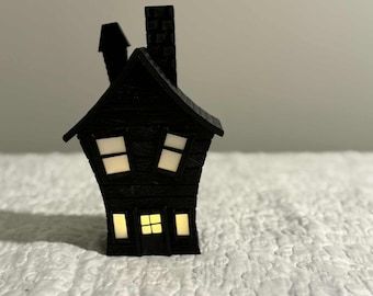 3D Printed Haunted House Tea Light Holder: Spooky Halloween Decor